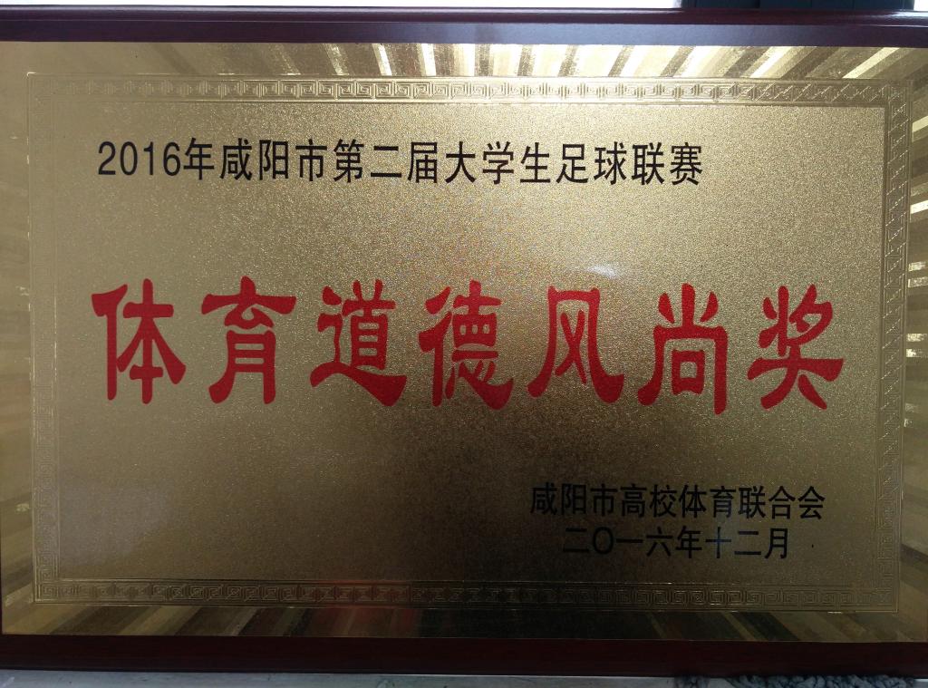 ​咸阳市第二届大学生足球赛体育道德风尚奖